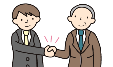 握手するビジネスマン達